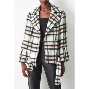 Mackage Plaid Teddy Jacket - Black, White, and Brown